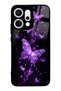 Oppo Reno 14 Purple Galaxy Butterfly Design Glossy Phone Case