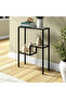 FFD Modern 3-Tier Glass Console Table - Black Metal Frame Tempered Glass, Pre-Assembled Entryway Side Table - 8