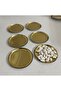 Steel Gold Color 6 Pieces Plain Mini Snack Cake Dessert Plate 12 cm - 3