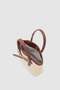 Perez Belt Detailed Straw Handbag and Crossbody Bag Brown - 5