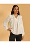 Women Ivory Ruffle Detail Blouse