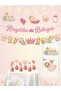 Welcome Baby Pink Baby Party Decoration Set - Door Decoration, Banner, Ceiling Pendant, and Cupcake Figurine Birthday Set - 7