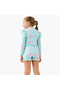 Girls Bow Print Rash Guard Set - 4