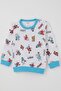Baby Boy Pajama Set with Shoulder Patches Mini Basket Star 4 Months-1 Year, White - 6
