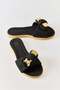 Women's Soft Sole Stylish Slippers with Accessories Black