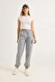 Embroidered 3-Thread Embroidered Tracksuit Gray Women's