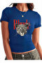 Rhude Printed Cotton Lycra Body Tee Crop T-Shirt