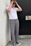 Men's Comfort Fit Wide Leg Anthracite Baggy Trousers - 4