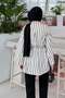 Striped Tie-Up Shirt Cream - 4