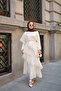 Women's Layered Tulle Lace Detailed Dress Ecru - 4