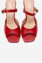 Urael Red Skin Genuine Leather Women's Heeled Slippers - 2