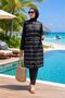 Black Waterproof Hijab 3-Piece Swimsuit Set - 2