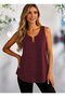 Women's Sleeveless Round Neck Sparkly Sandy Blouse - 2