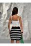 Women's White V-Neck Openwork Knitwear Blouse Yvz601 - 5