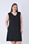 Mooda Women's Black Polka Dot V-Neck Dress with Pockets 95% Viscose 5% Lycra Plus Size - 2