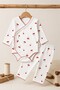 Baby Girl Set - Baby Bodysuit Set - Cherry Patterned Ribbed Bodysuit Top and Bottom Set - 7