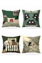 Cat Reading Patterned 4-Piece Throw Pillow Cover Set - 3