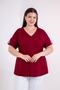 Women's Plus Size V-Neck Blouse with Sleeve Epaulettes