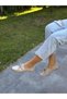 Mink Leather Lace-Up Women's Casual Ballerinas