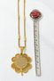 Gold Color Ayetel Kürsi & Ottoman Emblem Clover Design Stainless Steel Necklace with Thick Doc Chain and Bar - 3