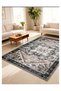 Carpet Rug Anti-Slip - 183 x 275 cm (6x9 ft) - Royal Heritage Design - Smoke Black - 8