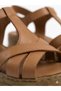 Genuine Leather Tan Orthopedic Sole Women's Sandals Suitable for Heel Spurs - 5