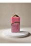 Pink Pillar Candle with Gold Textured Top