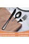 20 Pcs Black Silverware Set, Food-Grade Stainless Steel Flatware Set for 4, Square Cutlery Set - 3