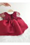 Burgundy Vintage Puffy Dress - 3