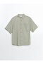 Nevavm Comfortable Fit Short Sleeve Men's Jean Shirt with Difference - 5
