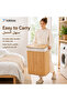 Bamboo Laundry Basket with Lid, Large Capacity Rectangular Laundry Hamper with Rope Handles, Space-Saving Clothes & Toy Storage Organizer for Bedroom, Bathroom and Laundry Room - 6