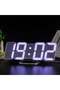 3D Wireless Remote Digital LED Alarm Clock Plastic White 226grams