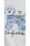 Women's White Crew Neck Stone Embroidered Poodle Dog Printed Cotton T-Shirt - 8
