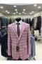 Cotton Combined Men's Suit (Jacket Checked). Pants Black or Navy Blue (Plain) - 3
