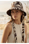 Women's Beige Tie-Up Bucket Hat Mnl-067 - 2