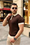 Men's Elite Cut Polo Collar Ribbed Knitwear T-Shirt - Half Zipper - 8