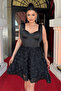 Top Satin Fabric Bottom Three-Dimensional Floral Design Dress - Black - 3