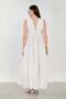 Women's V-Neck Thick Strap Long Dress - White - 5