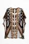 Geometric Patterned Satin Dress Brown