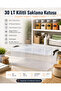 30 Lt Transparent Lockable Storage Box Pp Plastic Organizer Suitable for Food Contact 53X35X22 cm - 4