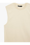 قميص داخلي أساسي بدون أكمام من القطن برقبة دائرية - 4