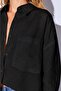 Black 100% Pure Linen Washable Luxury Single Pocket Oversize Women's Shirt |   Mks169571-01 - 4