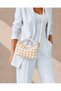 Milano Model Cream Gold Studded Mini Women's Shoulder and Hand Bag - 3
