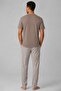 Egyptian Men's Cotton Striped Pajama Set Mink - 2