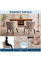 Mid-Century Modern Accent Chair, Armless Upholstered Living Room Chair with Solid Wood Legs, Tufted - 6