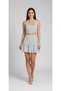 Women Black White Polka Dot Halter Neck Crop Blouse & Ruffle Mini Skirt Two Piece Set