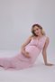 Powder Lace Design Strappy Cotton Maternity Nightgown - 6