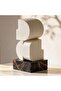 Glyph Wood Marble Abstract Sculpture 25x25x50.5cm - White