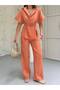 Premium Drawstring Waist Casual Shirt and Pants Two-Piece Set - 2