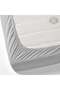 1-Piece Stripe Fitted Sheet- Luxury Hotel Collection, 100% Premium Cotton with Smooth Sateen Texture, Deep Pocket with Durable Elastic Edges – Size: Single Cotton Silver - 4